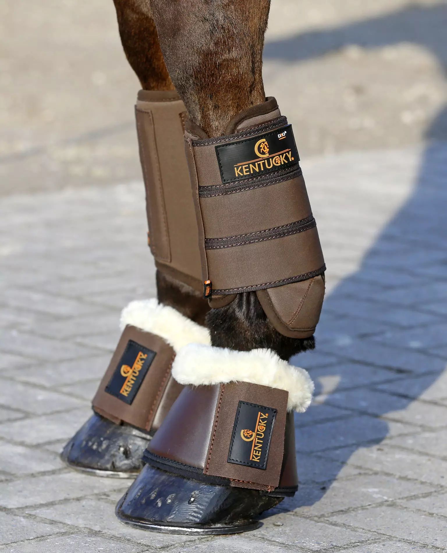Secrete Dismantle cute Sheepskin Overreach Boots Brown (XL) - 88295-05-XL - Leg Boots and Bandages  - Houseofstables.com