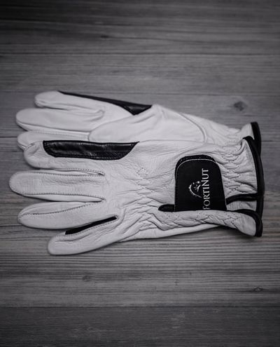 FN Leather Gloves White-Black