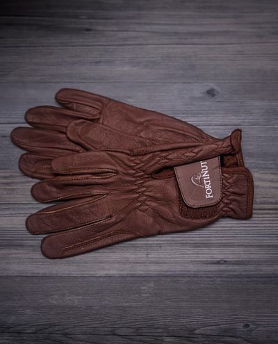 FN Leather Gloves Cognac Brown