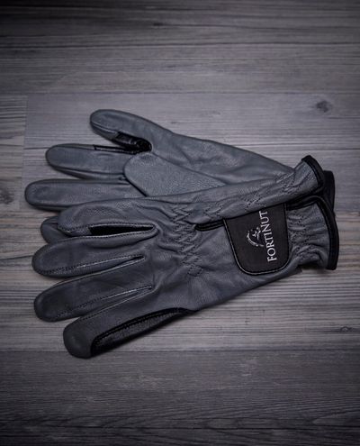 FN Leather Gloves Gray