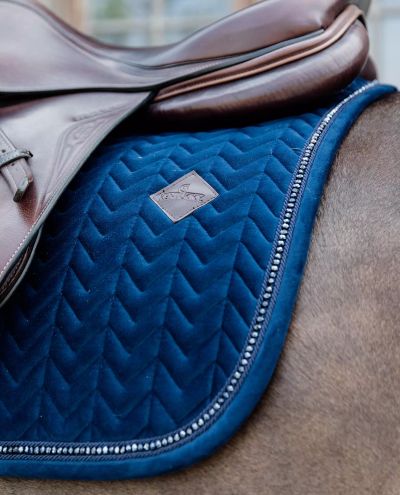 Velvet Pearls Navy Jump Saddle Pad (Full)