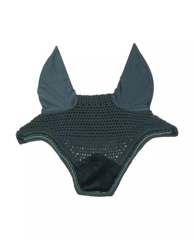 Wellington Basic Velvet Pearls Pine Green Ear Net (Full)