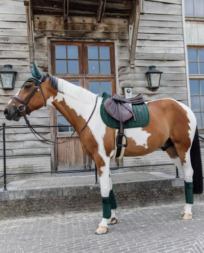 Velvet Pearls Pine Green Jump Saddle Pad (Full)