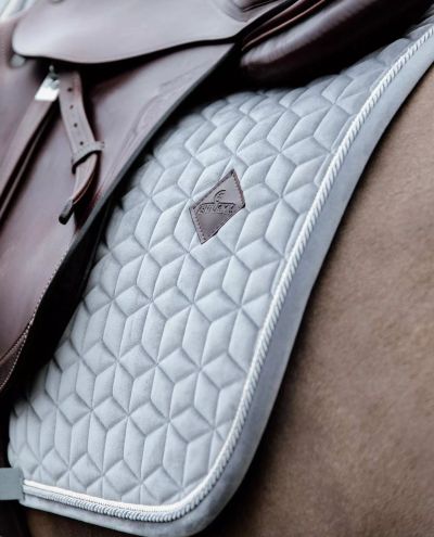 Basic Velvet Grey Jump Saddle Pad (Full)