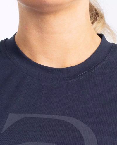 Navy Cotton Tee Signe S/S