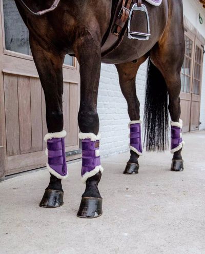 Brushing Boots Velvet Contrast Royal Purple