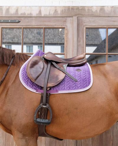 Jump Saddle Pad Velvet Contrast Royal Purple (Full)