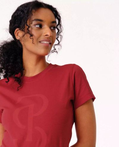 Chili Red Cotton Tee Signe S/S