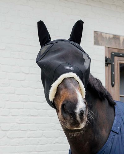 Fly Mask Skin Frinedly With Ears (Black)