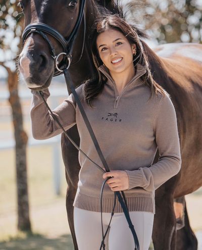Kim Half Zip Sweater Beige