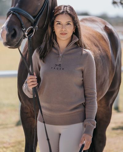 Kim Half Zip Sweater Beige