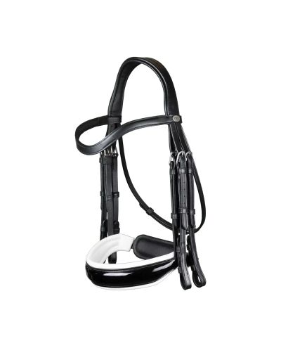 Patent Large Crank Noseband With White Padding Double Bridle